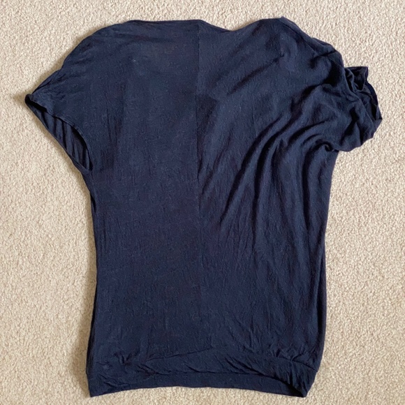 Bordeaux I Anthro I Blue Draped Top with Built-In Tank - Picture 14 of 16